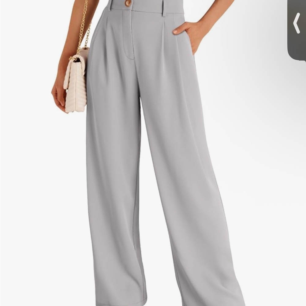 Chic Women's Gray Wide-Leg Pants